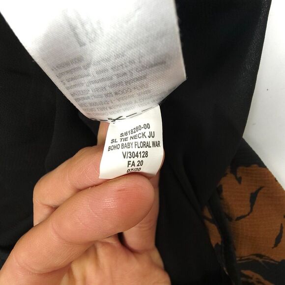 NEW Banana Republic Minimal Tie Neck Cropped Wide Leg Jumpsuit Brown Boho Floral - Picture 11 of 11